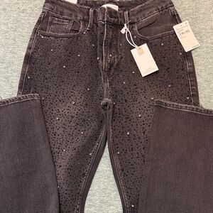 Good American Black Embellished Skinny Jeans